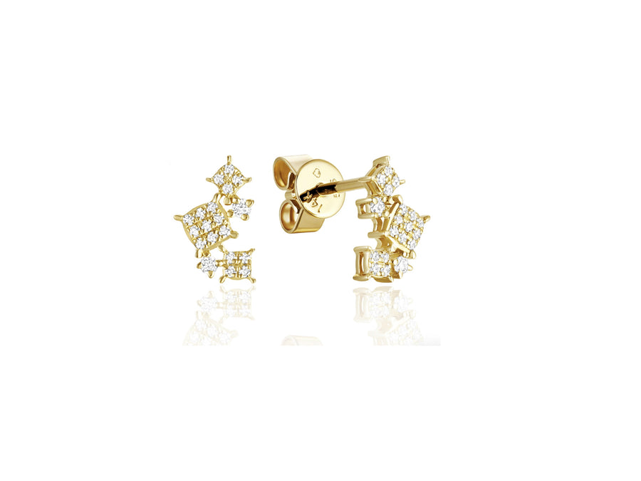 Pave Diamond Cluster Earrings