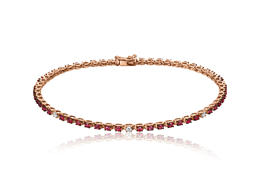 Ruby and Diamond Tennis Bracelet