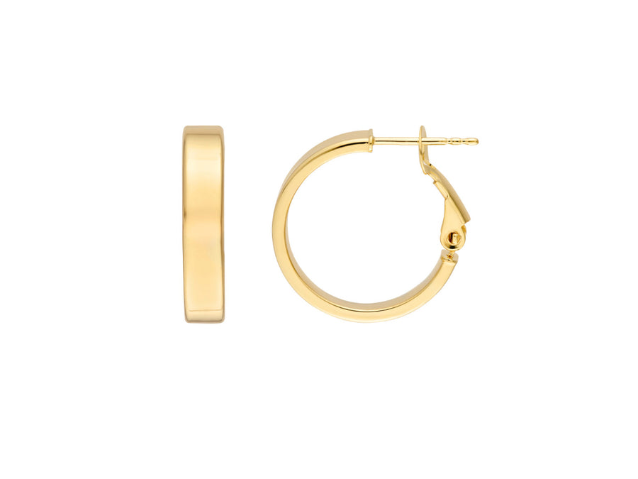 Medium Rectangular Yellow Gold Hoops