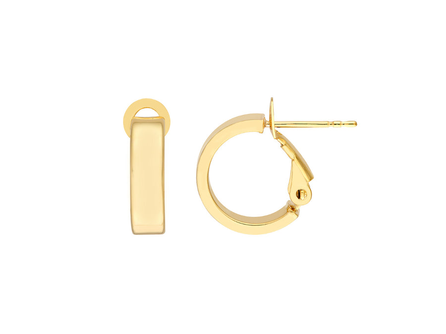 Small Rectangular Yellow Gold Hoops