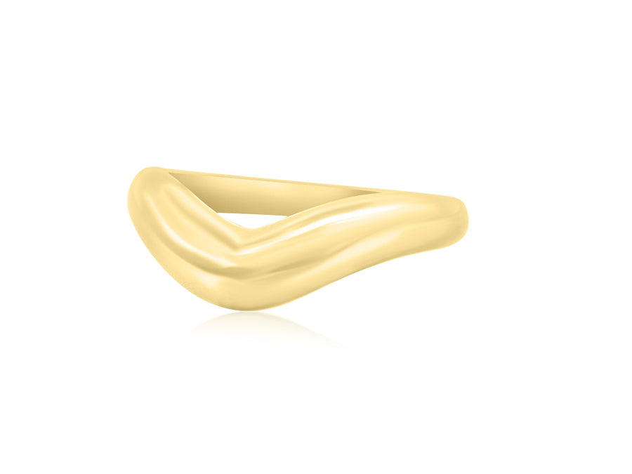 Wide Wave Yellow Gold Band