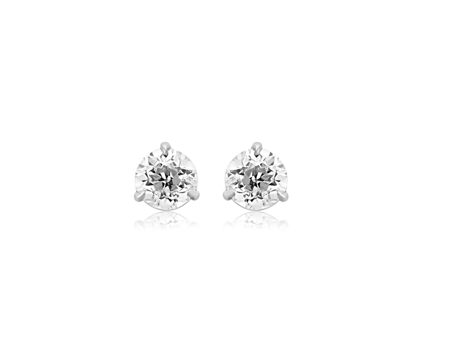 1.30ct OE Diamond Stud White Gold Earrings