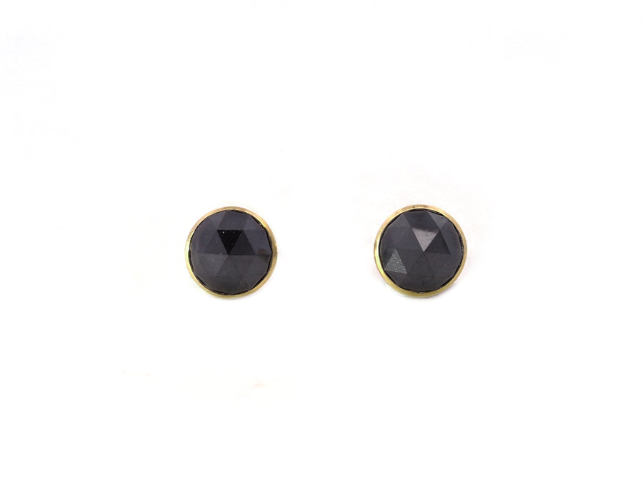 Large Sanctum Ord Black Diamond Stud Earrings
