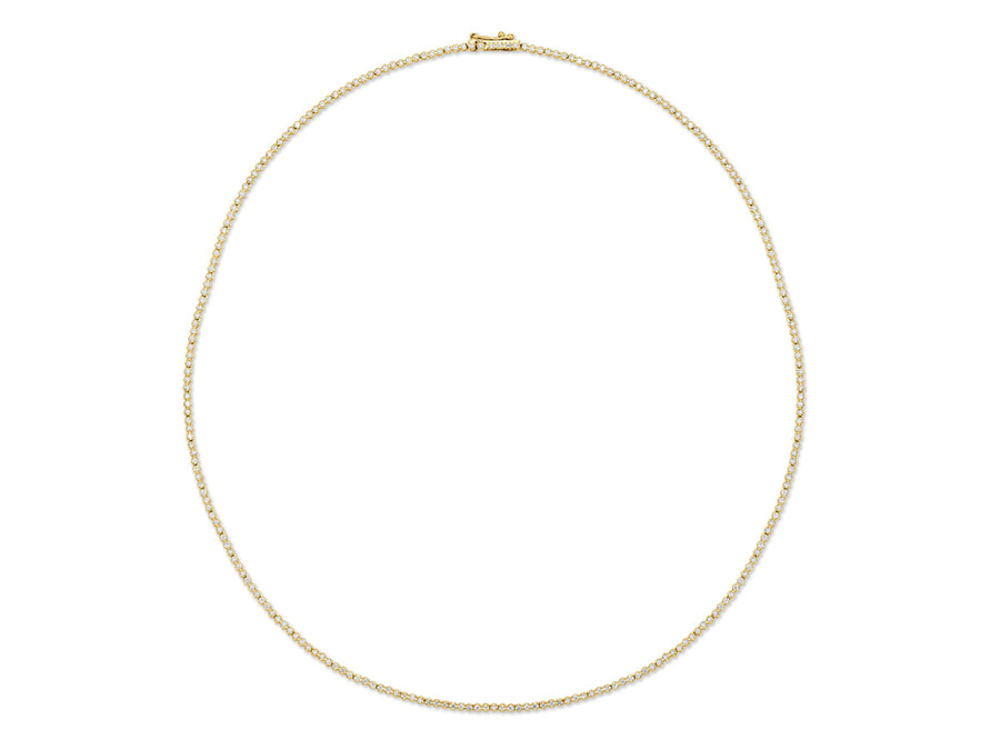 Dainty Diamond Gold Tennis Necklace