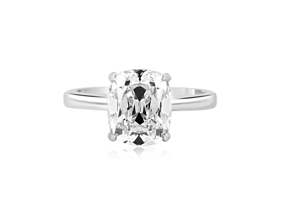 3.03cts JVS2 Antique Cushion Lab Diamond White Gold Ring