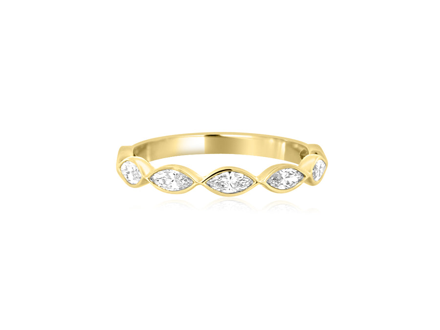 0.61cts DVVS2 Marquise Lab Diamond Yellow Gold Ring