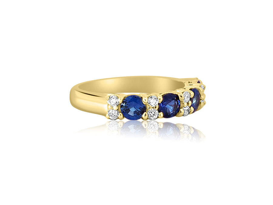 Sapphire and Diamond Half Eternity Band