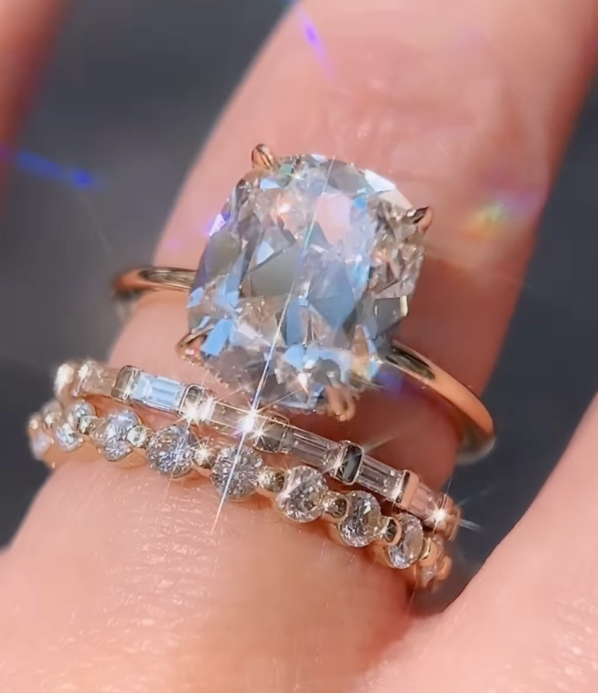 Baguette Diamond Bar Set Eternity Ring