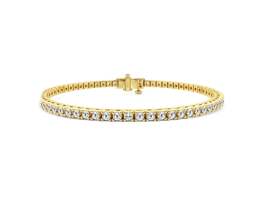 3.98ct FVS Lab Diamond Yellow Gold Tennis Bracelet