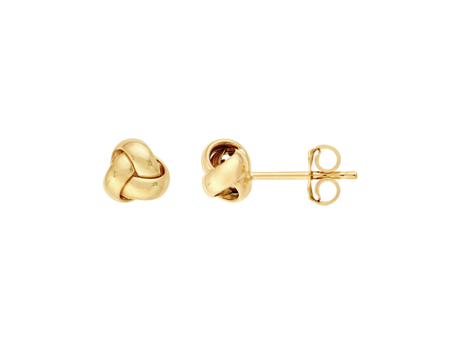 Small Knot Stud Yellow Gold Earrings