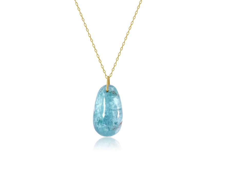 Blue Aquamarine Candy Drop Necklace