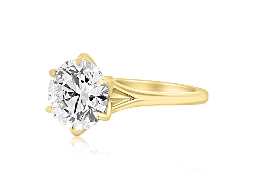 3.01ct EVS1 Round Brilliant Lab Diamond Solaire Ring