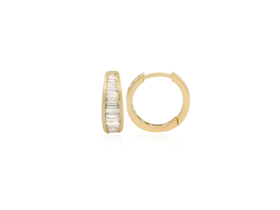 1.20ct Tapered Baguette Diamond Hoop Earrings