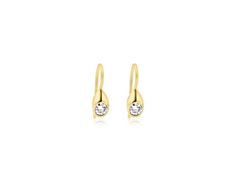 Diamond Organic Bezel Drop Earrings