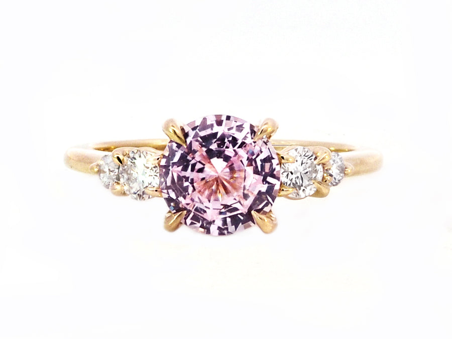 Pink Sapphire and Diamond Astra Ring