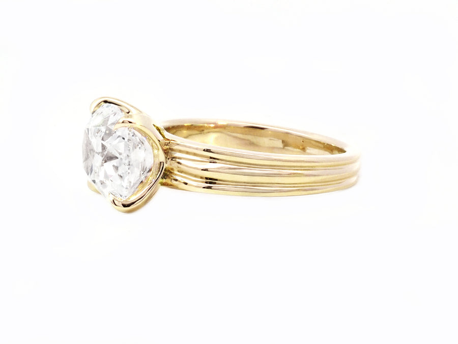 4.29ct EVS1 Antique Cushion Lab Diamond Elektra Ring