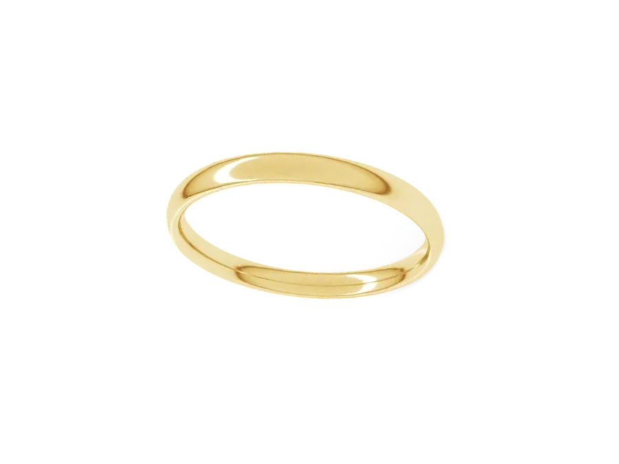 2.5mm Low Dome Gold Band