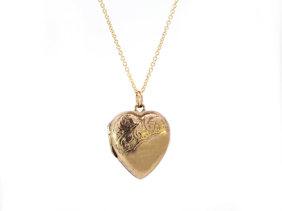 Vintage Heart Yellow Gold Locket