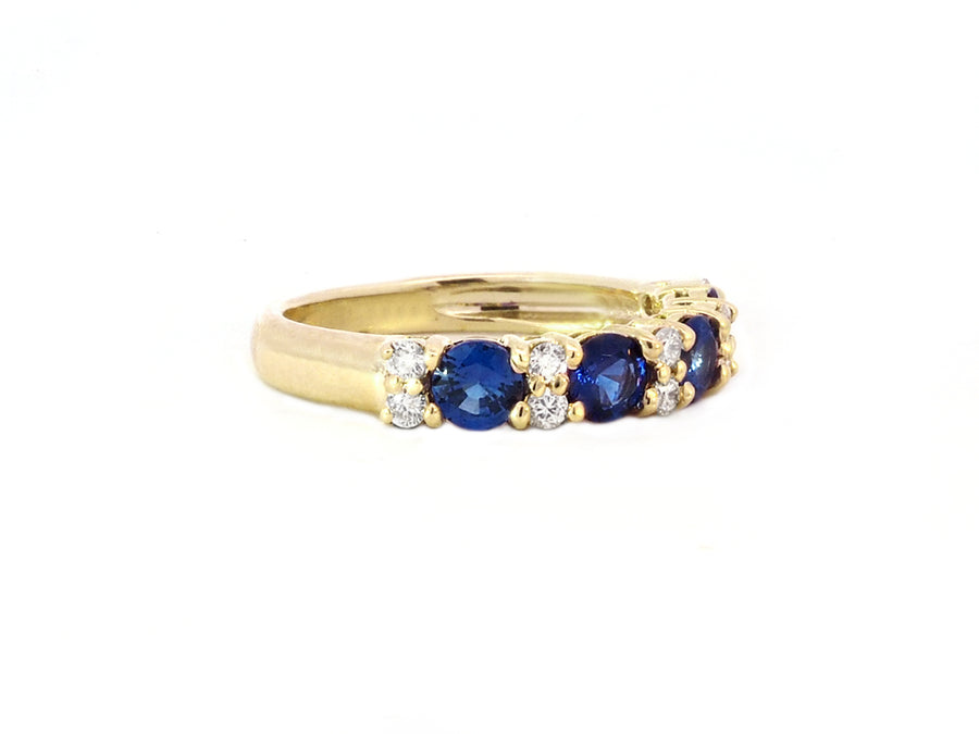 Sapphire and Diamond Half Eternity Band
