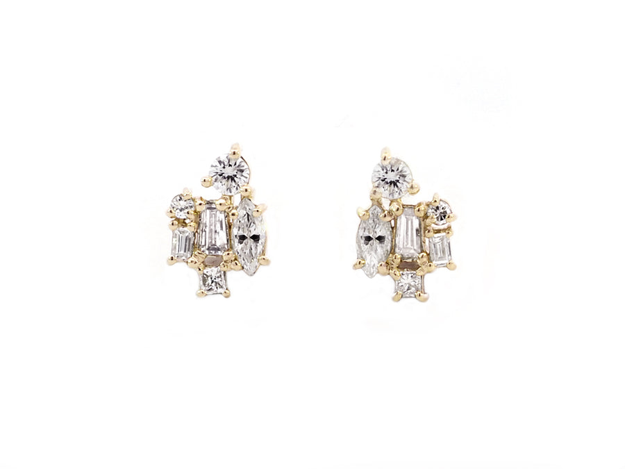 Small Diamond Cluster Earrings