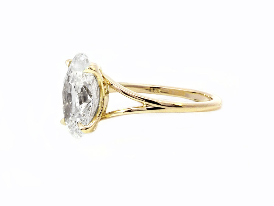 3.32ct EVVS2 Oval Lab Diamond Orion Ring