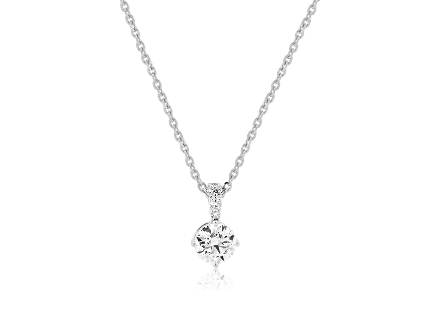 1.02ct EVVS2 Round Lab Diamond Pendant Necklace