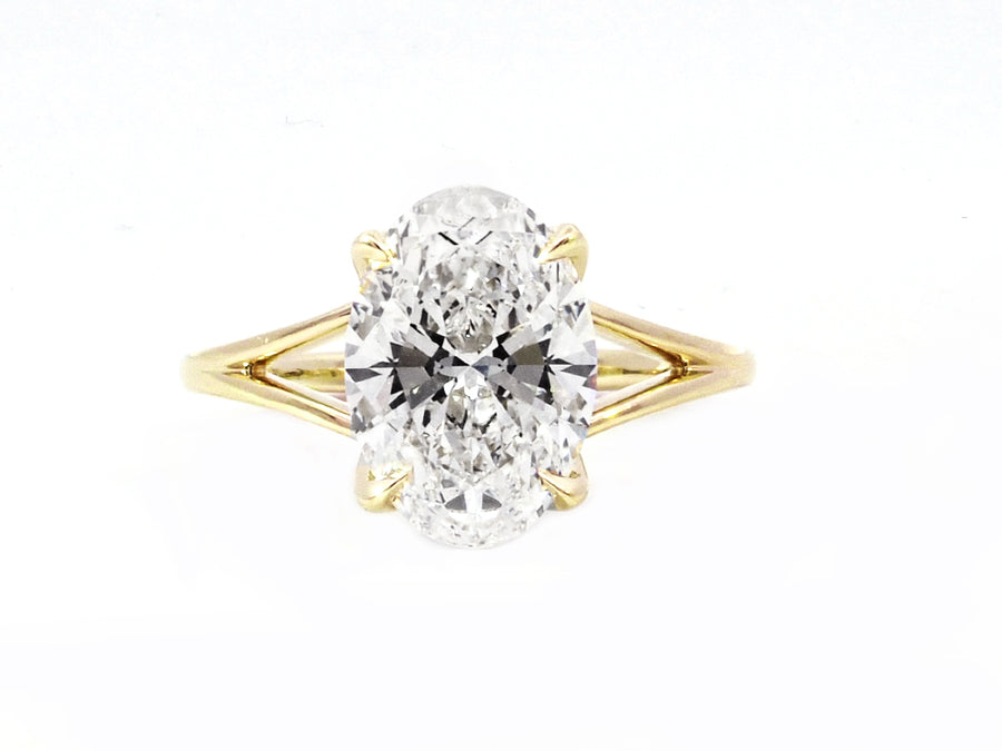 3.32ct EVVS2 Oval Lab Diamond Orion Ring