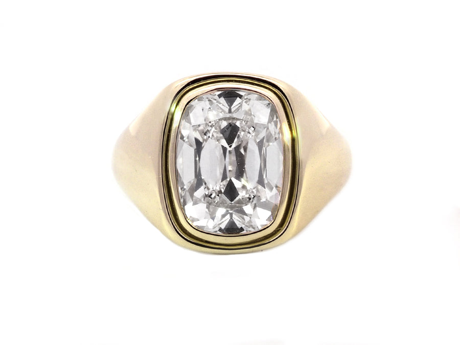 5.08ct ESI1 Antique Cushion Lab Diamond Oxford Ring