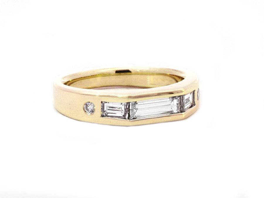 Baguette Diamond Angled Ring