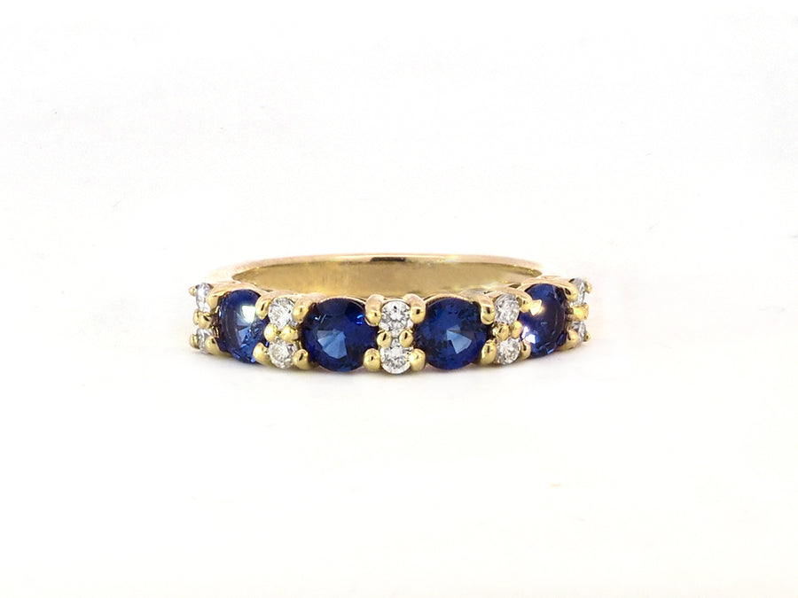 Sapphire and Diamond Half Eternity Band