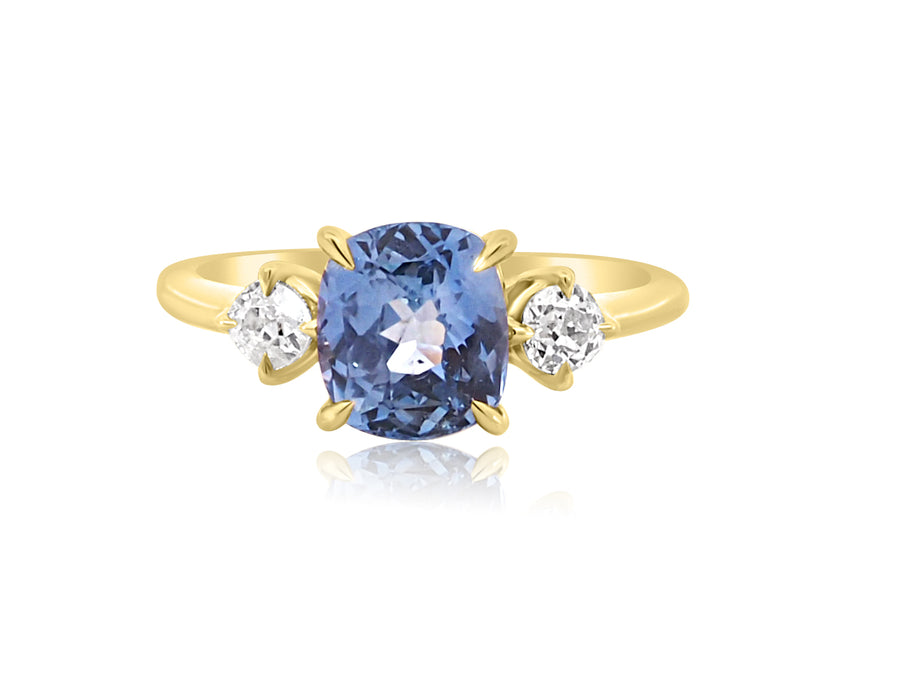 2.41ct Light Blue Sapphire Trinity Ring