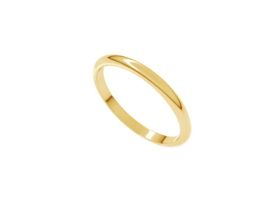 2mm Half Round Gold Band