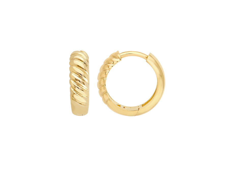 Twisted Yellow Gold Hoops