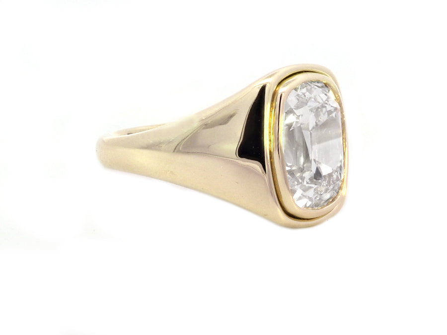 5.08ct ESI1 Antique Cushion Lab Diamond Oxford Ring