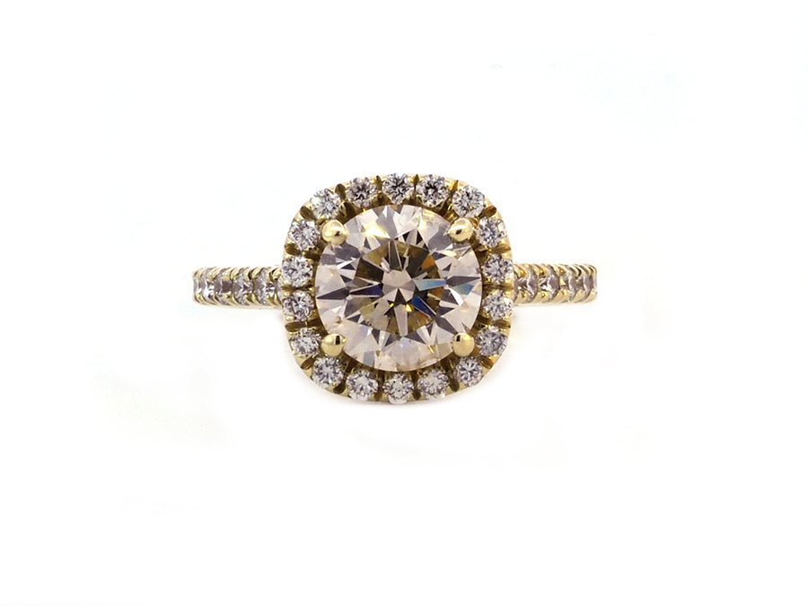 2.04ct Champagne Diamond Goddess Yellow Gold Ring
