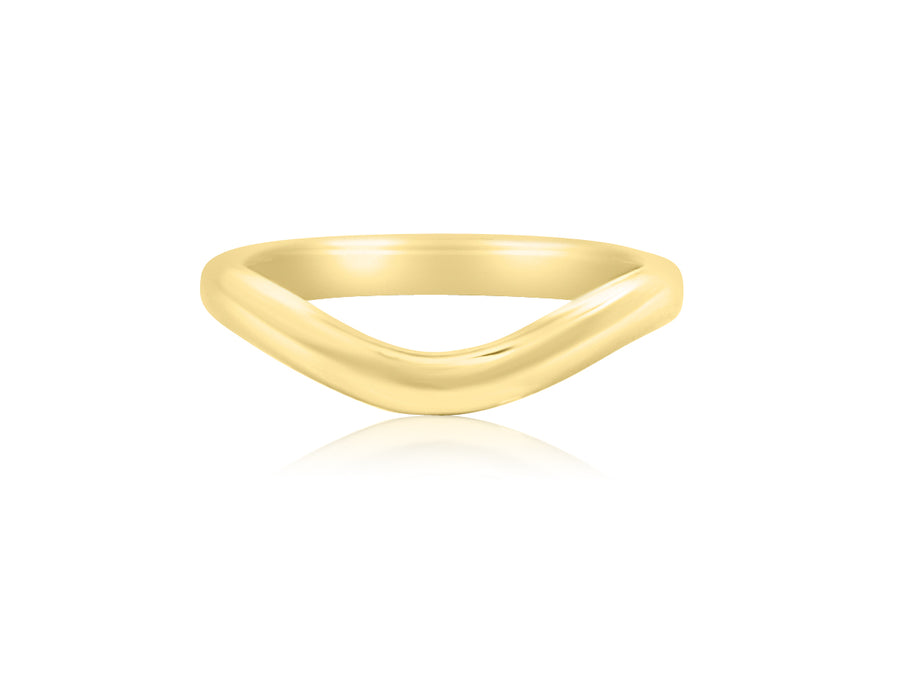 Medium Curved Yellow Gold Wave Band