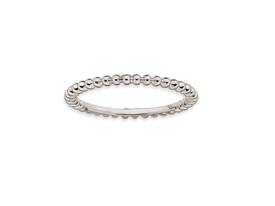Beaded White Gold Ring