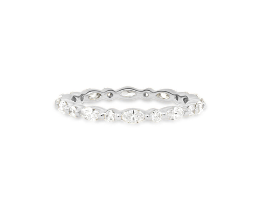 Mira Marquise and Round White Gold Eternity Band