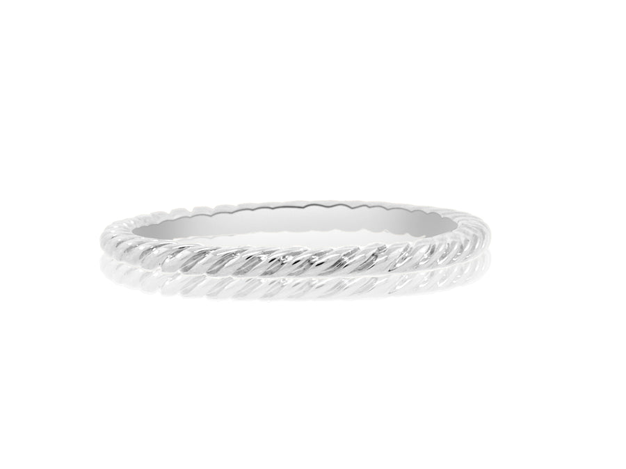 White Gold Twisted Rope Band
