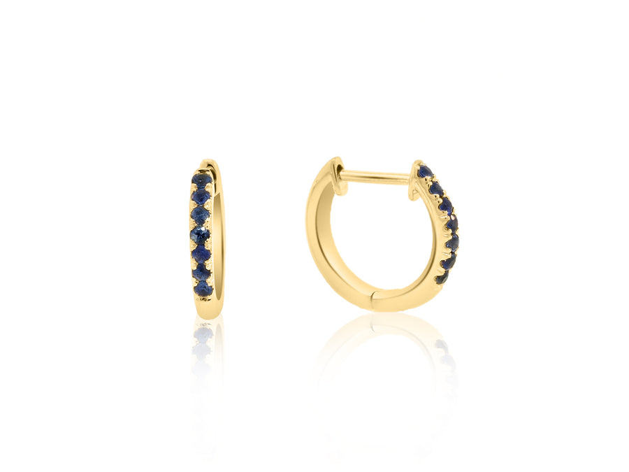 Sapphire Gold Huggie Hoop Earrings