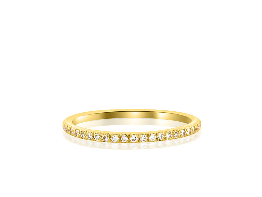 Gold Small Linea French Pave Diamond Eternity Band