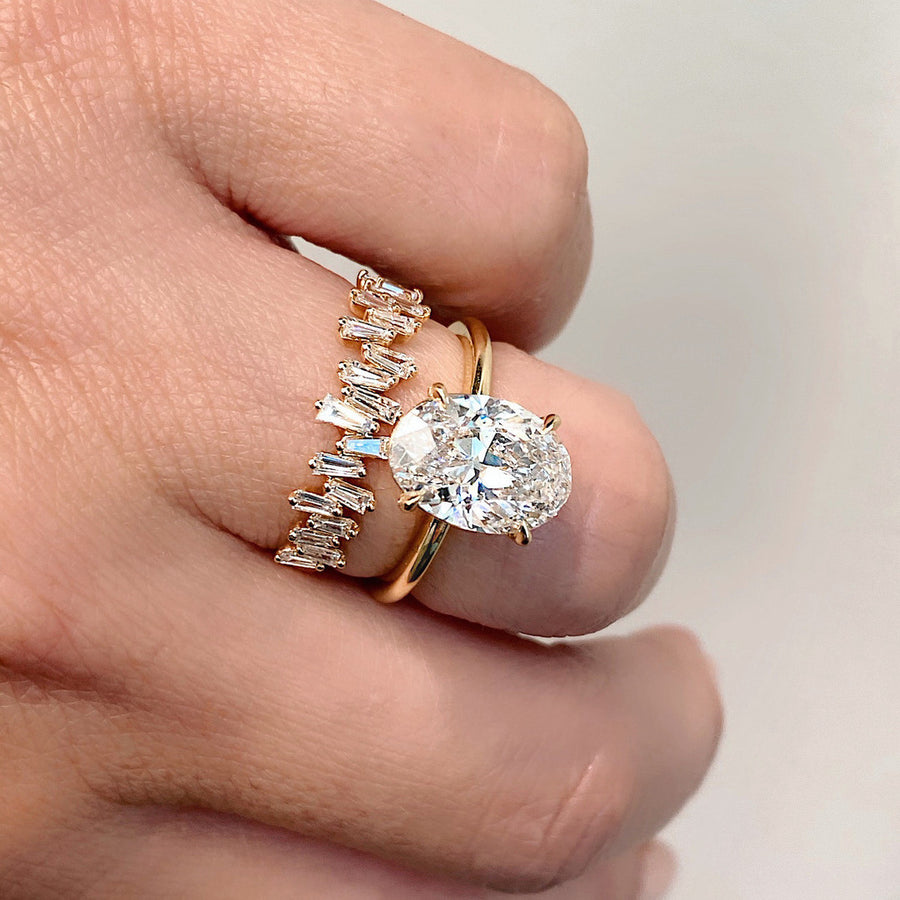 Rose Gold Freeform Baguette Diamond Ring