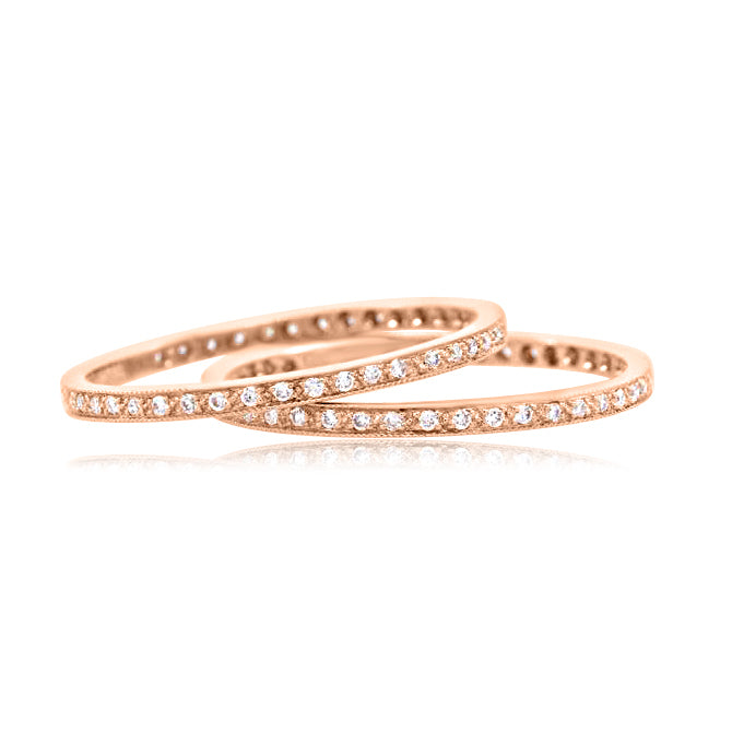 Diamond and Rose Gold Eternity Band