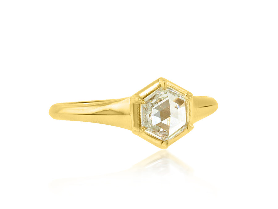 0.59ct Hexagonal Diamond Gold Astrid Ring
