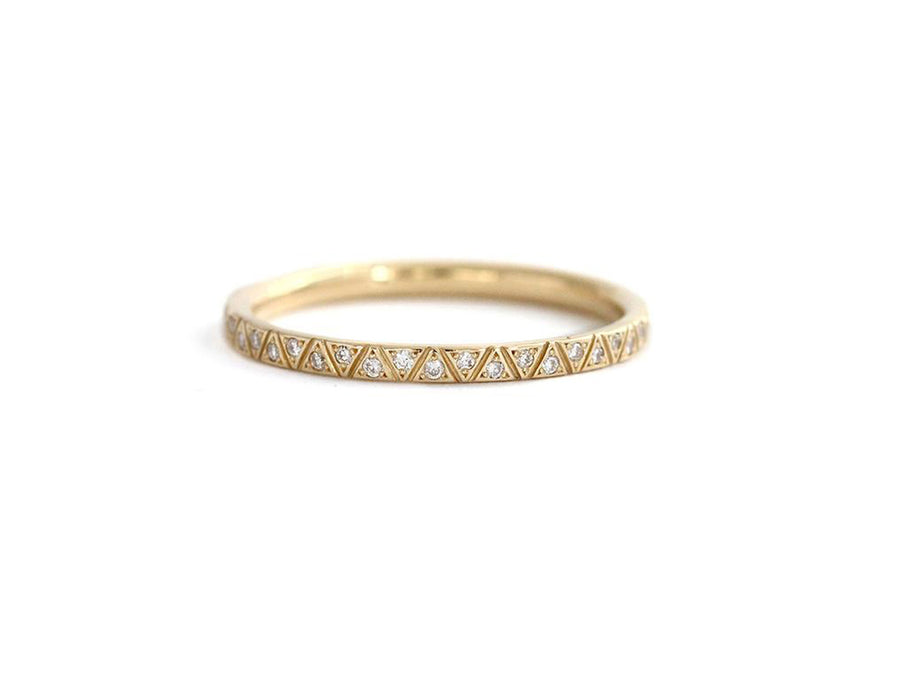 Pyramid Diamond Eternity Gold Band