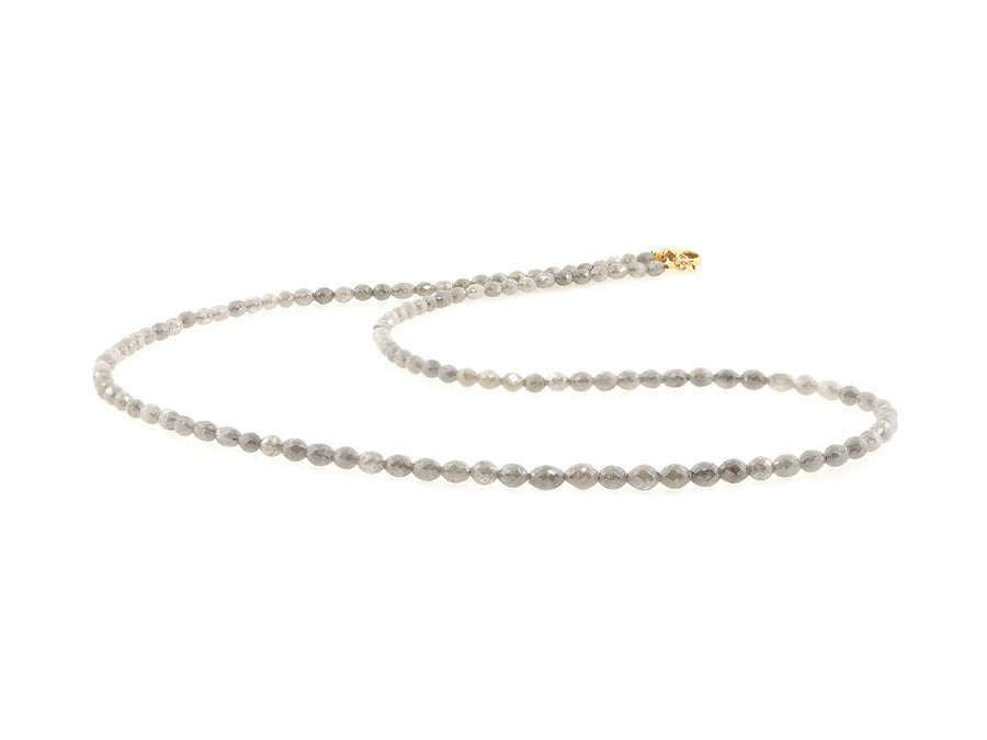 Grey Diamond Oval Bead Necklace