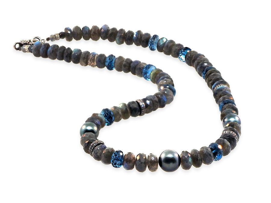 Mixed Tahitian Pearl and Gemstone Necklace