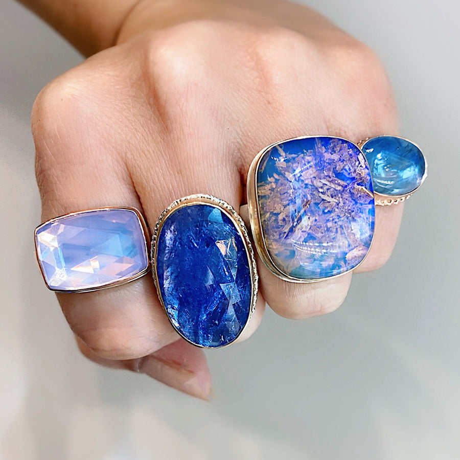 Smooth Blue Sapphire Bezel Ring