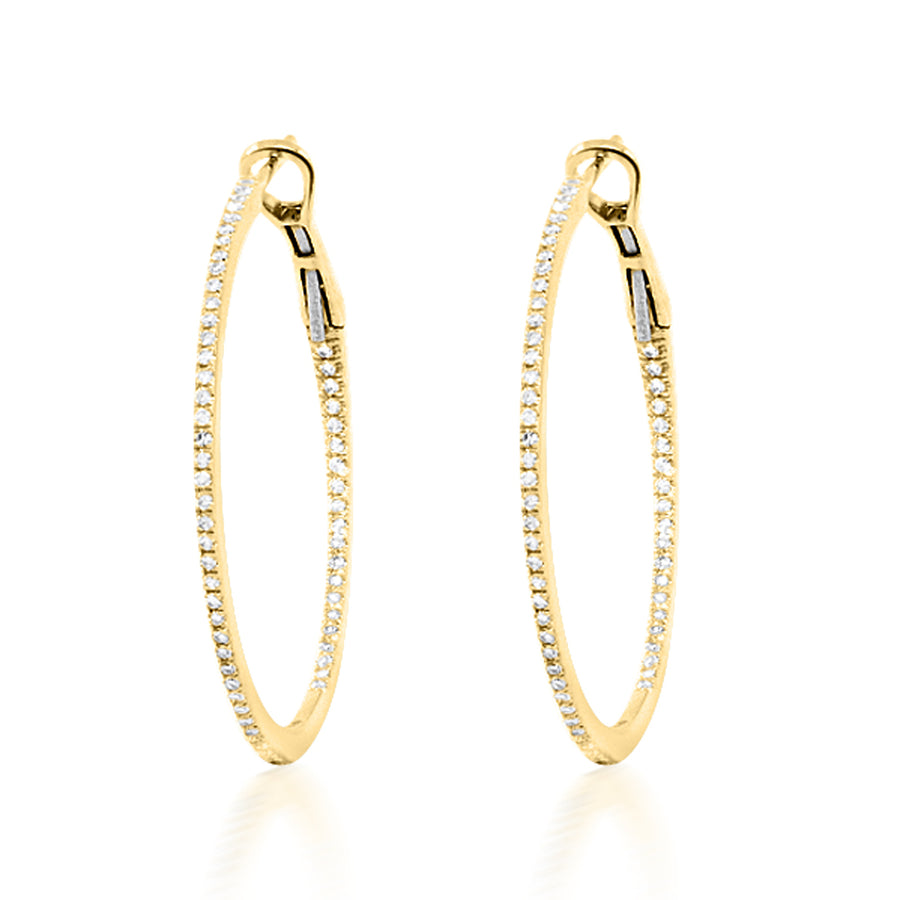 Medium Delicate Diamond Gold Hoops