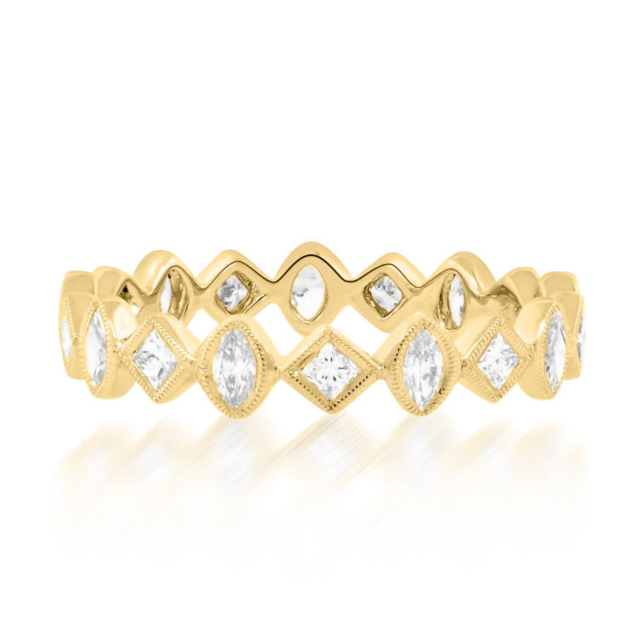 Oval and Princess Cut Diamond Eternity Ring